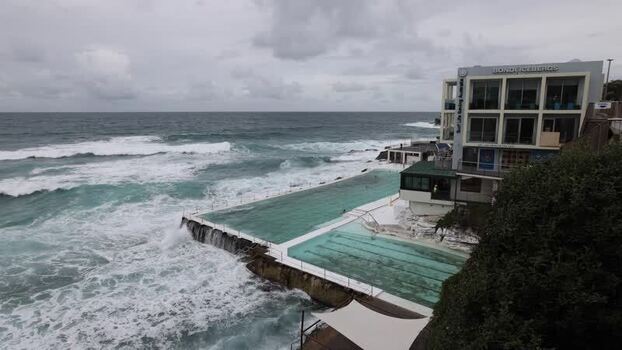 View of Bondi Icebergs pool in Sydney Australia.