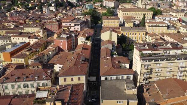 Aerial view of the city of Carrara Italy. Aerial view of the city of Carrara Italy.