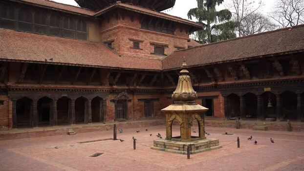 View of the historic Kathmandu Durbar Square courtyard Nepal.