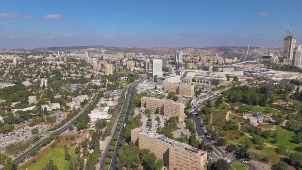 Aerial view of National Library of Israel in Jerusalem Israel. Aerial view of National Library of Israel in Jerusalem Israel.