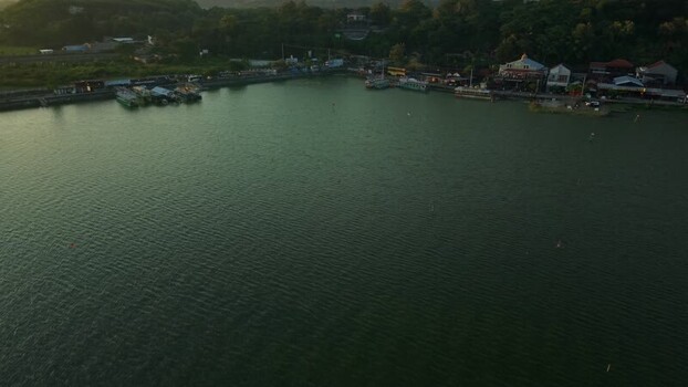 Aerial view of boats at Rowo Jombor Indonesia. Aerial view of boats at Rowo Jombor Indonesia.