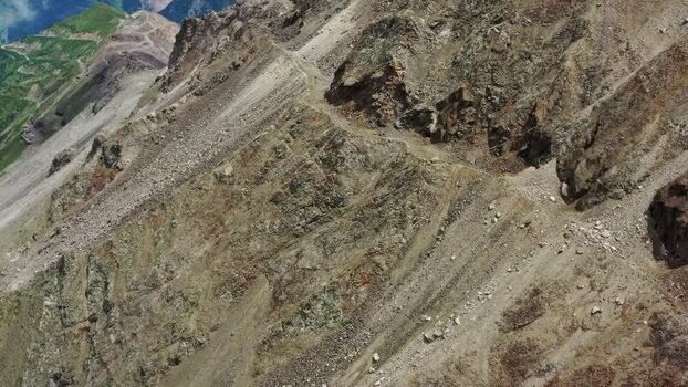 Aerial view of Caucasus Mountains Russia.