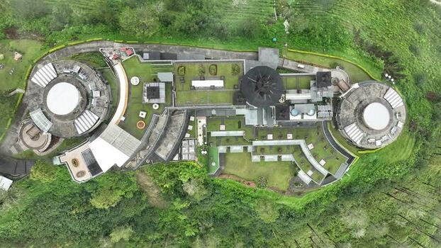 FPV aerial view of Taman Simalem Resort Indonesia.