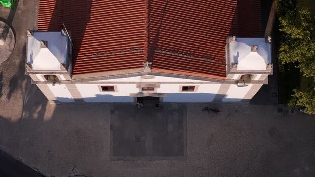 Aerial view of church in Cascais Portugal. Aerial view of church in Cascais Portugal.
