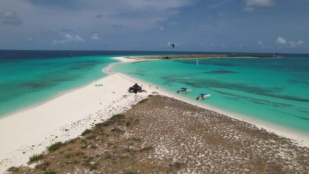 Aerial view of Los Roques archipelago in Venezuela.