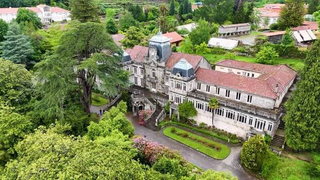 Aerial view of Pazo de Lourizan in Agrovello Spain. Aerial view of Pazo de Lourizan in Agrovello Spain.