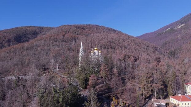 Aerial view of Shipka Memorial Church in Shipka Bulgaria. Aerial view of Shipka Memorial Church in Shipka Bulgaria.