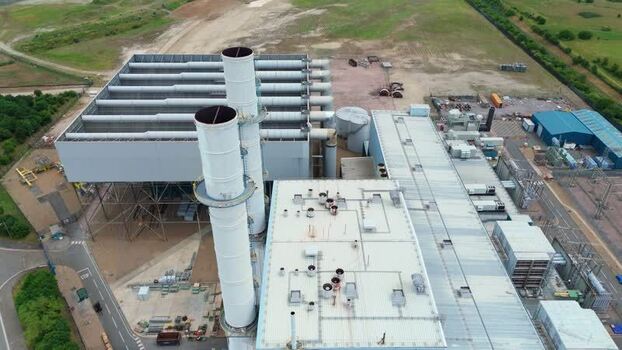Aerial view of Kingsnorth Power Station United Kingdom.