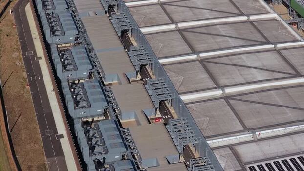 Aerial view of Google Data Centre in Cheshunt United Kingdom.