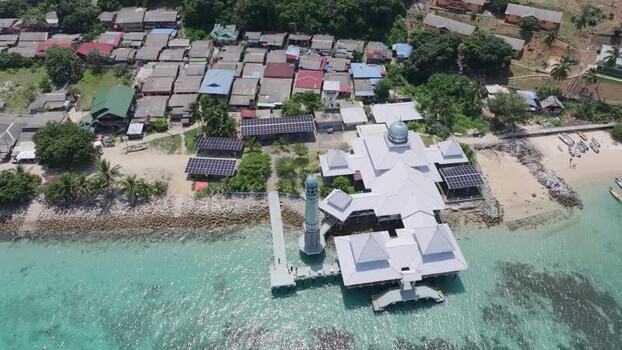 Aerial view of Perhentian Islands mosque in Terengganu Malaysia. Aerial view of Perhentian Islands mosque in Terengganu Malaysia.