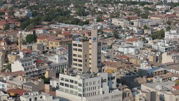 Aerial view of Nicosia city center Cyprus.