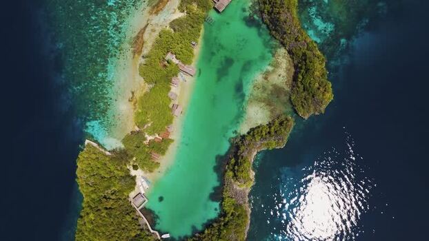 Aerial view of Rufus Reep Dive Site in Raja Ampat Indonesia. Aerial view of Rufus Reep Dive Site in Raja Ampat Indonesia.