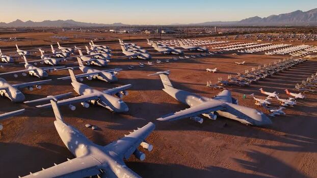 Aerial view of planes in the desert United States. Aerial view of planes in the desert United States.