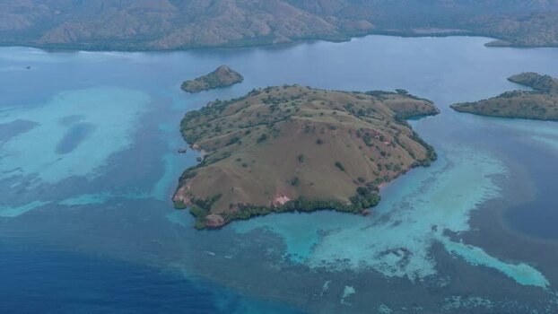 Aerial view of Komodo Island Indonesia.