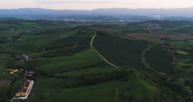 Aerial view of Balze del Valdarno and rolling hills Italy. Aerial view of Balze del Valdarno and rolling hills Italy.