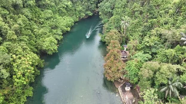Aerial view of river in Pangandaran Regency Indonesia. Aerial view of river in Pangandaran Regency Indonesia.