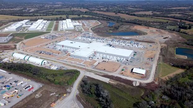 Aerial view of buildings and construction United States.