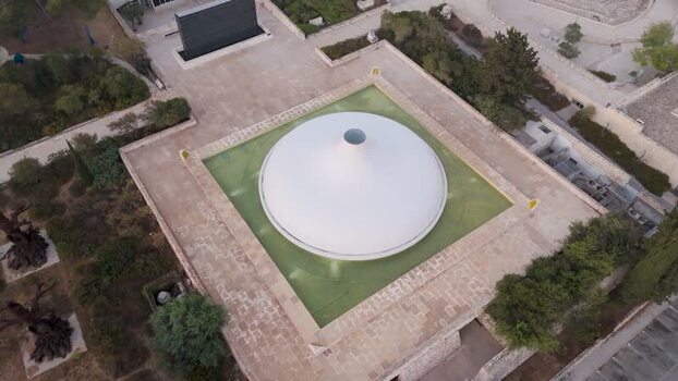 Aerial view of Shrine of the Book in Jerusalem Israel. Aerial view of Shrine of the Book in Jerusalem Israel.
