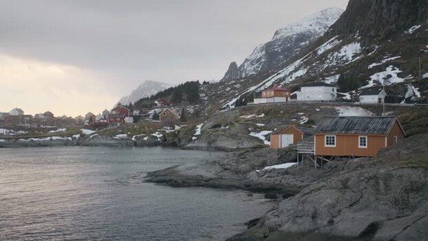 View of traditional houses in Tind Norway.