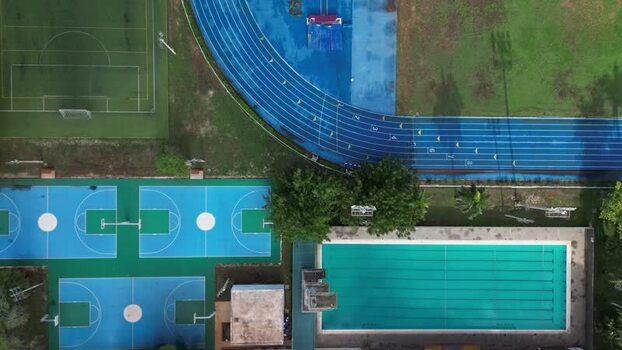Aerial view of Estadio Salvador Alvarado sports complex Mexico. Aerial view of Estadio Salvador Alvarado sports complex Mexico.