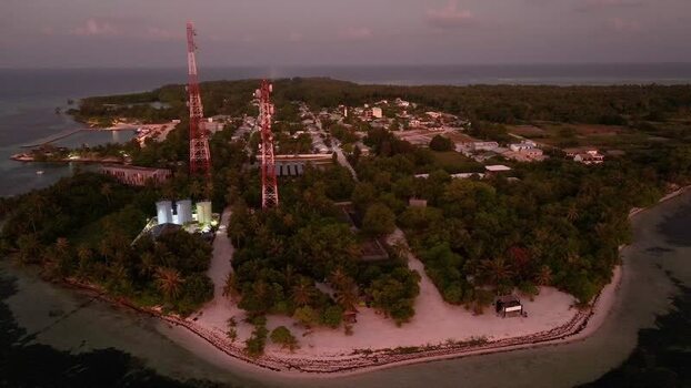 Aerial view of telecommunication towers on Goidhoo island Maldives. Aerial view of telecommunication towers on Goidhoo island Maldives.