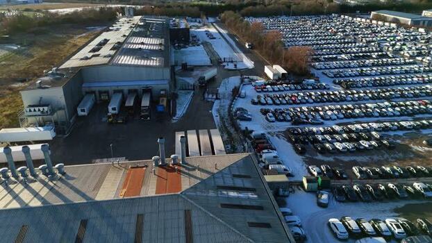 Aerial view of Jackson s Bakery industrial area United Kingdom.