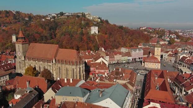 Aerial view of Black Church in Brasov Romania. Aerial view of Black Church in Brasov Romania.