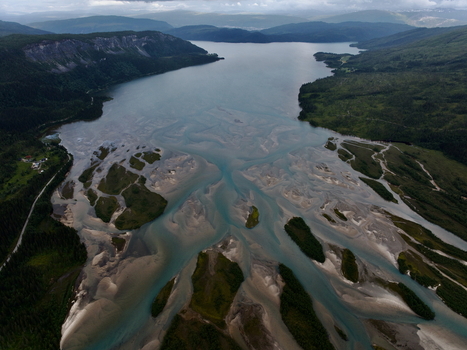 Aerial view of the braided river system featuring intricate sandbars glacial meltwater channels and surrounding mountains in Skonseng Nordland Norway. Aerial view of the braided river system featuring intricate sandbars glacial meltwater channels and surrounding mountains in Skonseng Nordland Norway.