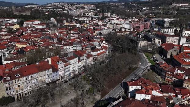 Aerial view of Guimaraes cityscape Portugal.