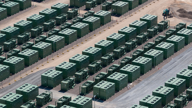 Aerial view of Hams Hall battery energy storage system in the UK Aerial view of Hams Hall battery energy storage system in the UK