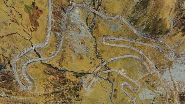 Aerial view of Transfagarasan mountain road in Romania. Aerial view of Transfagarasan mountain road in Romania.