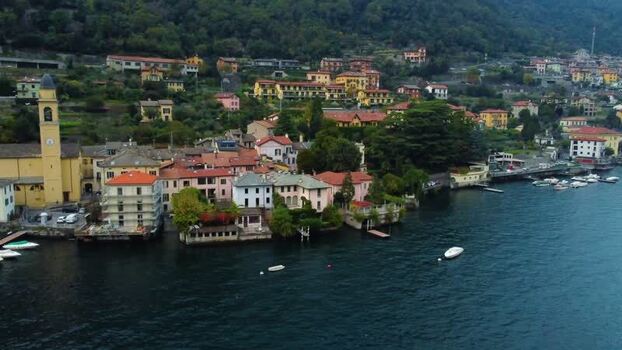 Aerial view of Lake Como with historic buildings Italy. Aerial view of Lake Como with historic buildings Italy.