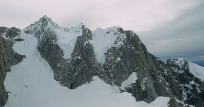 Aerial view of Mount McKinley peaks in Denali Borough United States.