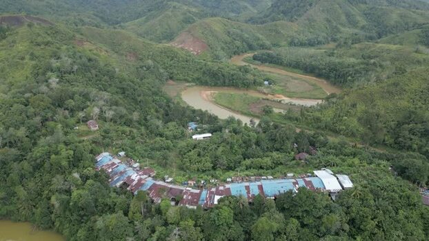 Aerial view of Batang Ai river and longhouse in Sarawak Malaysia. Aerial view of Batang Ai river and longhouse in Sarawak Malaysia.
