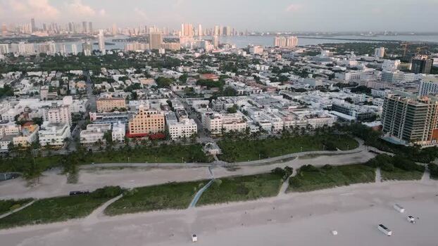 Aerial view of Miami Beach coastline United States. Aerial view of Miami Beach coastline United States.