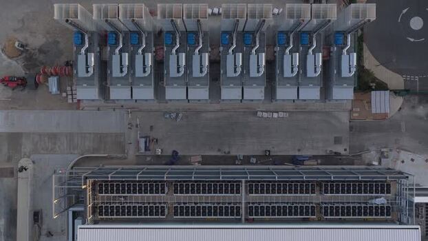 Aerial view of Kao Data facility in Harlow United Kingdom.