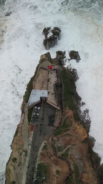 Aerial view of Nazaré Fort Portugal. Aerial view of Nazaré Fort Portugal.