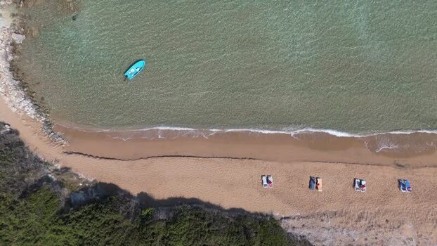 Aerial view of beach in Famagusta Northern Cyprus.