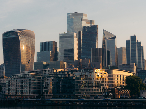 London United Kingdom 20 June 2025 View of the City s skyline where golden light kisses the curved facade of 20 Fenchurch Street contrasting with the sleek modern skyscrapers behind. London United Kingdom 20 June 2025 View of the City s skyline where golden light kisses the curved facade of 20 Fenchurch Street contrasting with the sleek modern skyscrapers behind.