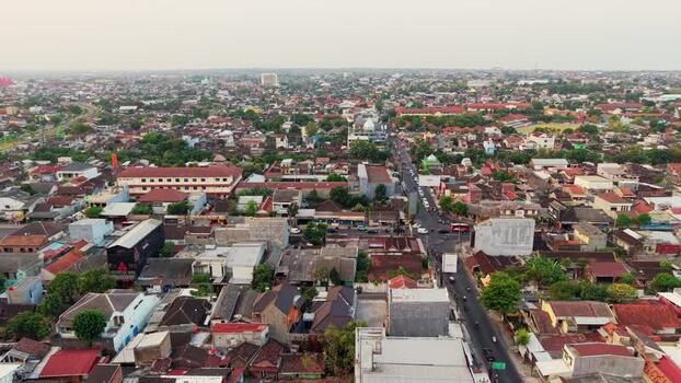 Aerial view of the urban landscape in Surakarta Indonesia. Aerial view of the urban landscape in Surakarta Indonesia.