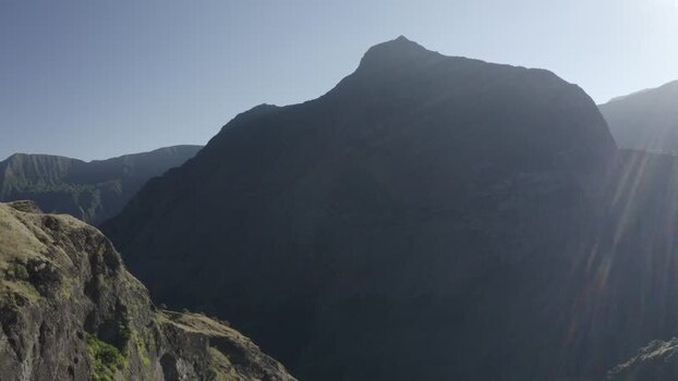 Aerial View of a landscape mountain Saint Denis Reunion.