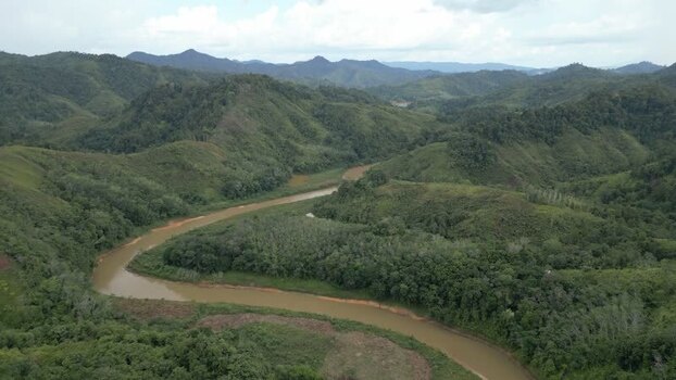Aerial view of Batang Ai river in the rainforest Malaysia. Aerial view of Batang Ai river in the rainforest Malaysia.