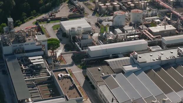 Aerial view of industrial facility in Nera Montoro Italy. Aerial view of industrial facility in Nera Montoro Italy.