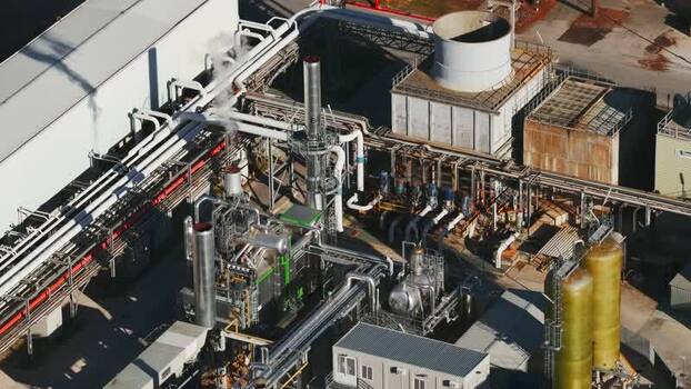 Aerial view of industrial plant in Nera Montoro Italy. Aerial view of industrial plant in Nera Montoro Italy.