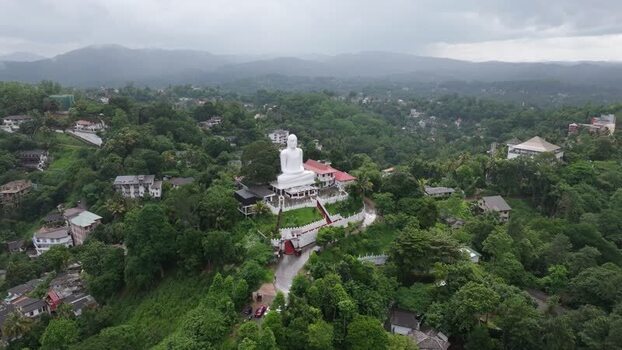 Aerial view of Bahiravokanda Vihara Buddha statue Sri Lanka. Aerial view of Bahiravokanda Vihara Buddha statue Sri Lanka.