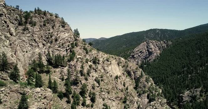 Aerial view of Bihedral Trail Head in Nederland United States. Aerial view of Bihedral Trail Head in Nederland United States.