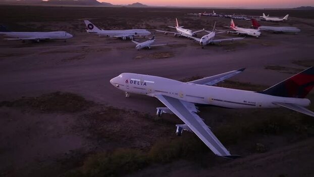 Aerial view of airplanes at the Pinal Airpark United States. Aerial view of airplanes at the Pinal Airpark United States.