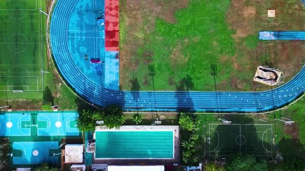 Aerial view of Estadio Salvador Alvarado sports complex Mexico. Aerial view of Estadio Salvador Alvarado sports complex Mexico.