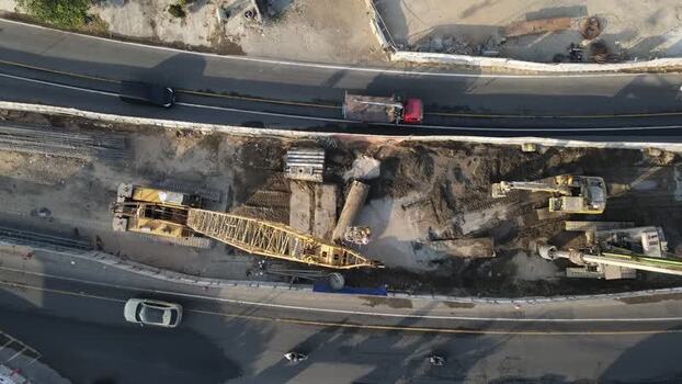 Aerial view of construction site in Yogyakarta Indonesia. Aerial view of construction site in Yogyakarta Indonesia.