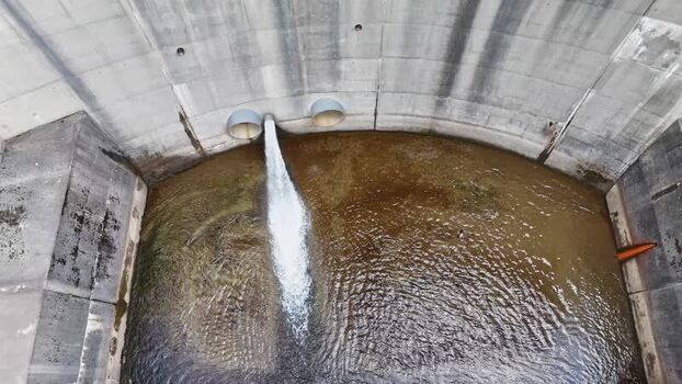 Aerial view of Kraftwerk Bodendorf Sperre Paal dam Austria. Aerial view of Kraftwerk Bodendorf Sperre Paal dam Austria.